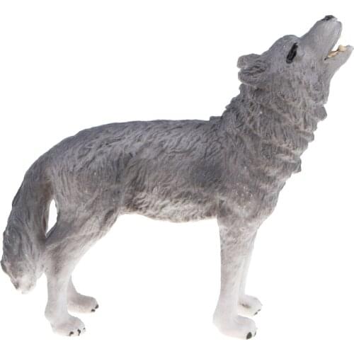 Plastic Lifelike Predator Animal Model Toy, Howling Wolf Action Figure for Kids and Toddlers, Educational Toy, Birthday Presents