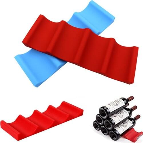 Silicone Fridge Can Beer Wine Bottle Rack Holder Mat Stacking Tidy Tool Kitchen Gadgets Silicone Can Holder Mat Organizer