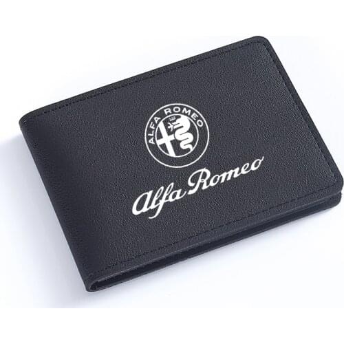 Car Styling Auto Bag Card Package Driver License stickers Genuine Leather wallet For Alfa Romeo giulia stelvio giulietta 159 147