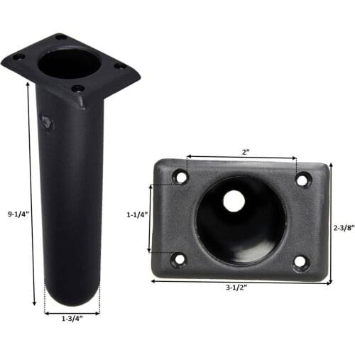 Light Plastic Fishing Boat Flush Mount,Kayak Marine Boat Rod Holders Square Head with Drain and Inner Tube,30 Degree