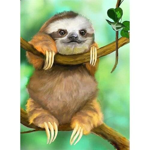 Animal Sloth DIY Cross Stitch 11CT Embroidery Kits Craft Needlework Set Printed Canvas Cotton Thread Home Decoration On Room