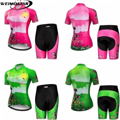 Weimostar Women Cycling Jersey Set team Mountain Bike Clothing Racing Sport Uniform Cycling Clothing Quick Dry Bicycle Jersey