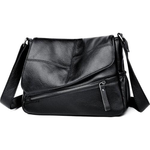 Fashion Women Bag Leather Handbags PU Shoulder Bag Flap Crossbody Bags for Women Messenger Bags Simple Style Crossbody Bags