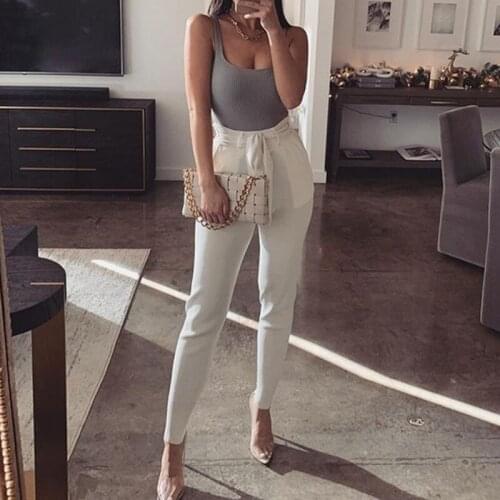 FD8890 Spring Summer 2021 New solid color women pants dropshipping streetwear women cargo pants women stacked leggings plus size