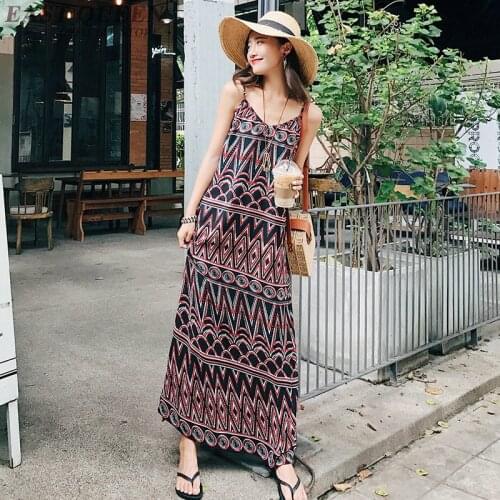 Mexican hippie dress women Boho chic ethnic style dress clothing bohemian holiday beach female camisole sexy dresses AA3395