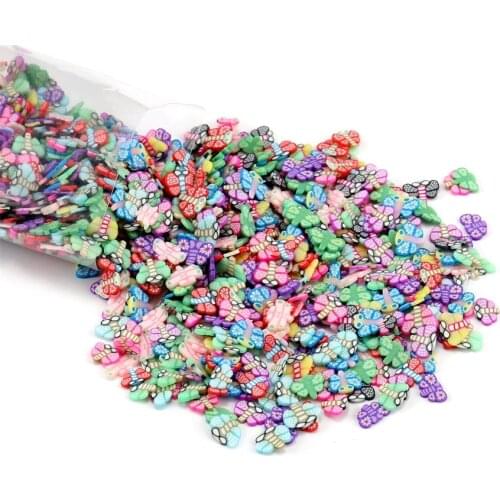1000Pcs/Pack 17 Styles Soft Clay Resin Fillings Butterfly Nail Art Fillers for DIY Epoxy Resin Mold Crafts Jewelry Making Tool