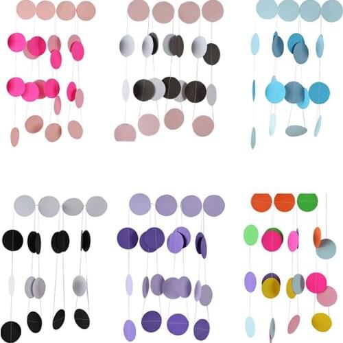 2M Circle Paper Garland Wedding Party Room Layout Decorative Festival Birthday Baby Shower Hanging Banner Garland Flags Decor 8Z