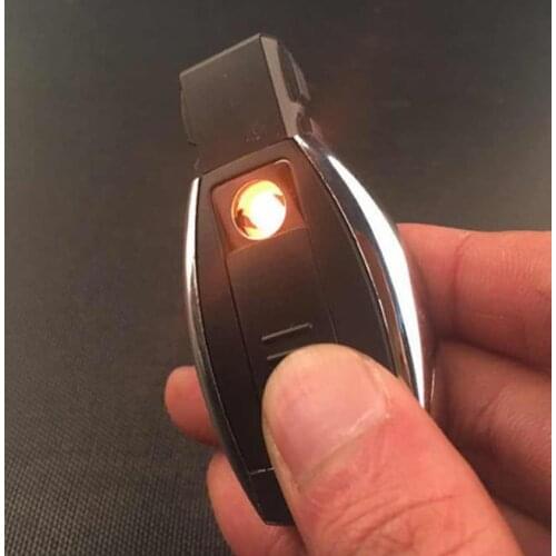 2PCS/LOT Hot selling Brand Car key Electronic flameless lighter USB charging Lighter