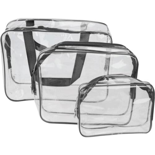3-in-1 PVC Transparent Waterproof Multifunctional Cosmetic Bags