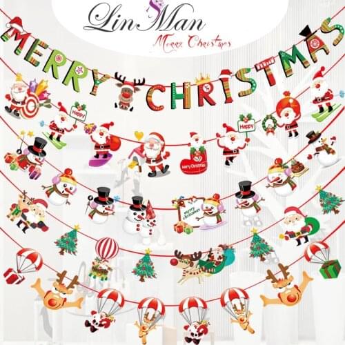 5pcs Christmas new year Banner Wall Hanging Christmas Ornaments Pendant Xmas Ornaments Merry Christmas for Home party Decoration
