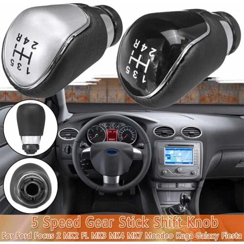 5 speed 6 Speed PU Leather Gear Stick Shift Knob For Ford Focus 2 MK2 FL MK3 MK4 MK7 for Mondeo Kuga for Galaxy 2008+ for Fiesta