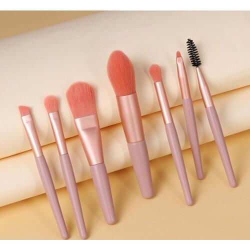 7Pcs Natural Hair Makeup Brushes Set Professional Foundation Blushes Eyeshadow Eyebrow Blending Brush Tools Cosmestic Maquillaje
