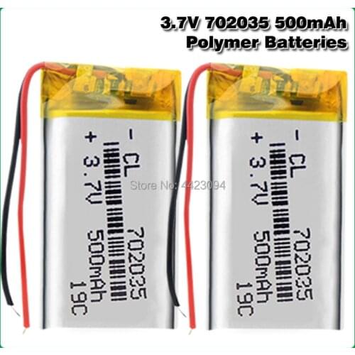702035 500mAh Li-po Battery Rechargeable 3.7v Lithium Li-ion Battery Durable MP3 MP4 Speaker GPS Bateria Replace