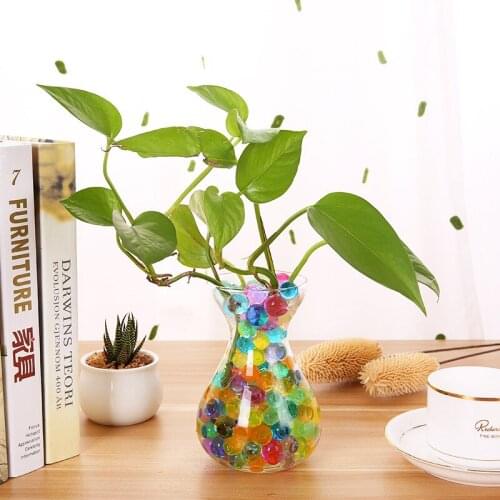 500pcs Colorful Pearl Gel Ball Polymer Hydrogel Potted Crystal Mud Soil Water Beads Grow Magic Jelly Wedding Home Decor