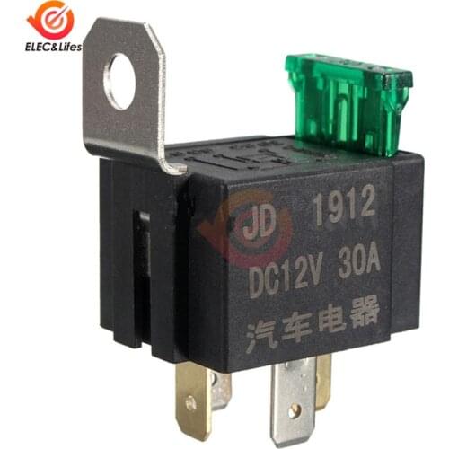 DC 12V 30A 4pin 4P Car Fuse Relay Fused On/Off Car Motor Automotive Auto Fused Relay DC 12V 30A 4 Pin 4P SPST Metal