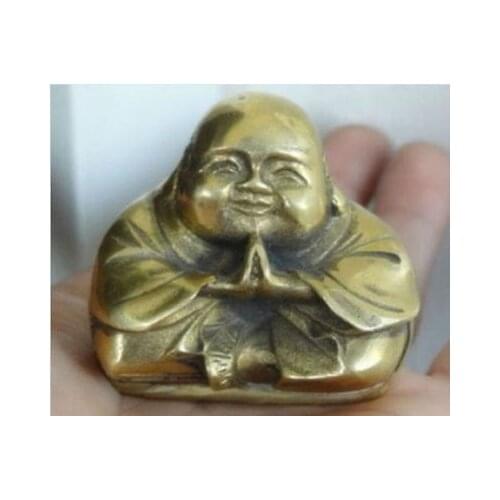 Free Shipping Chinese Brass Maitreya Laughing Buddha Statue figurine