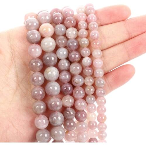 Natural Stone Beads Opal Pink Stone Round Loose Beads for Jewelry Making Needlework Bracelet DIY 4-12 MM
