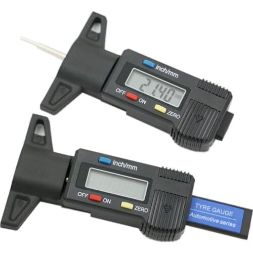 Car Tire Tester Brake Shoe Pad Wear Digital Tyre Depth Gauge Tread Monitor Auto Tires Pressure Measuremen