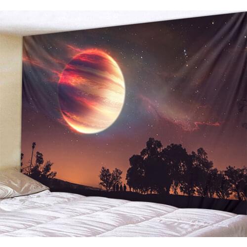 Celestial Bodies, Planetary Tapestry Outer Space Galaxy Universe Print Tapestry Wall Hanging Mural Bedroom Living Room Decoratio