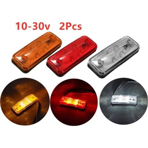 2Pcs 10-30V Red White Amber Clearance Side Marker Indicator Light For Trailer Truck Caravan Signal lights turn lights E8 12v-24v