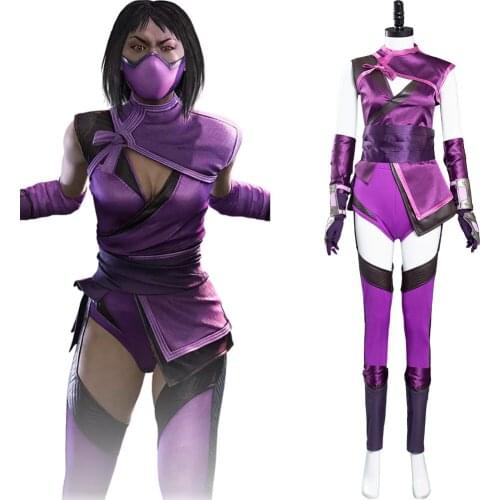 Mortal Cosplay Kombat Mileena Cosplay Costume Sexy Purple Dress Suit for Halloween Carnival