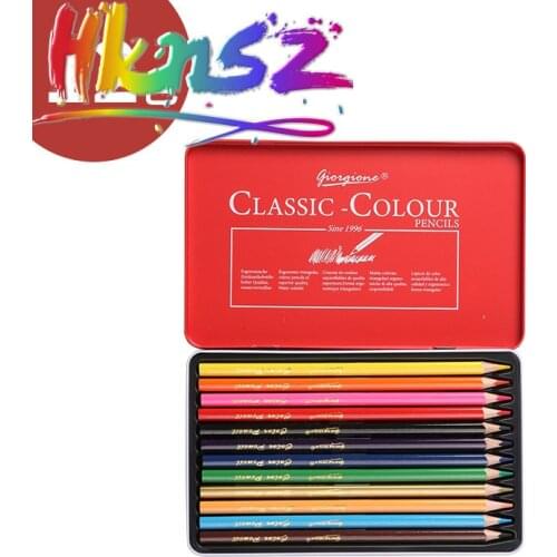 Joel Jonah Red Iron Box Oily ColorEd Lead 12/24/36/48/72 Color Drawing Fill Pencil Oily Color Pencil Set