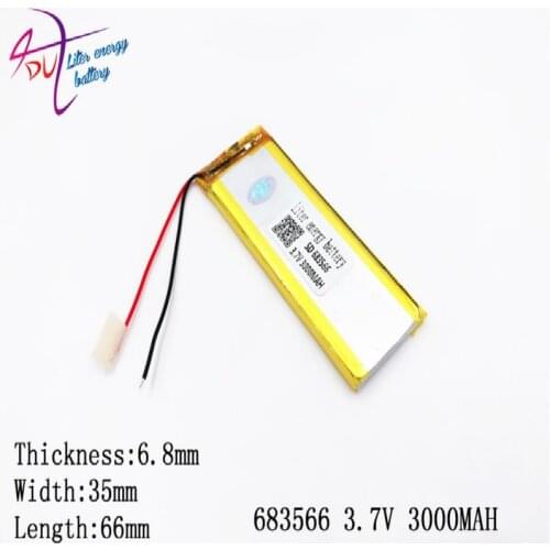 3.7V 3000mAH 683566 703565 polymer lithium ion / Li-ion battery for GPS,mp3,mp4,mp5,dvd,bluetooth,model toy mobile bluetooth