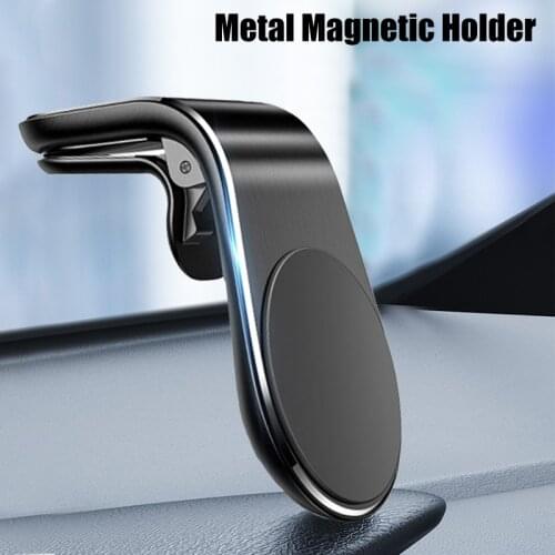 L-Type Magnetic Holder For Phone For iphone Samsung Clamped At Car Air Vent Phone Holder Support Telephone Baseus For Gps Call