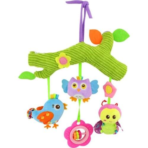 Meng Bear Baby Rattles Mobile Infant Toys Cartoon Plush Toy Stroller Pram Crib Lathe Hanging Toys Newborns Animal Playing Toy