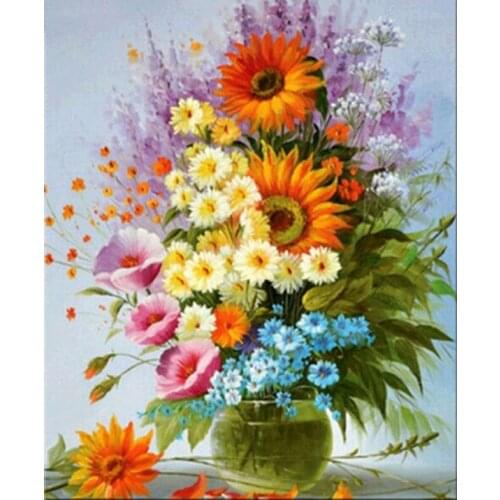 Flower Vase Kits 5D Full Round square Drill Diy Diamond Painting by Numbers Diamond Embroidery Cross Stitch Wall StickerZP-2038