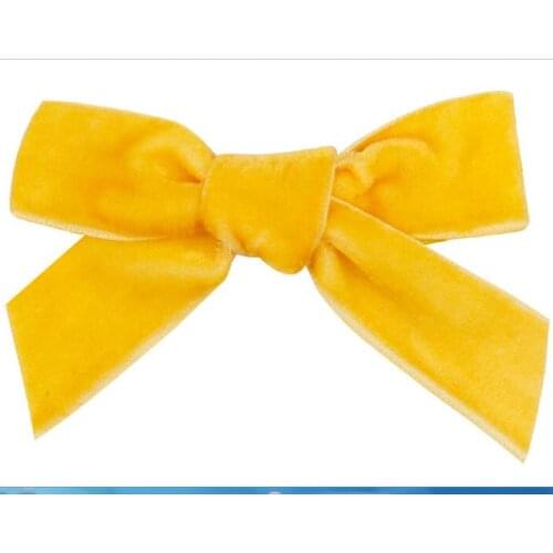 NEW Velvet Hair Bows Kids 3.2inch Bowknot with Wrap grosgrain ribbon clip Barrettes Hairgrips Hair Accessories