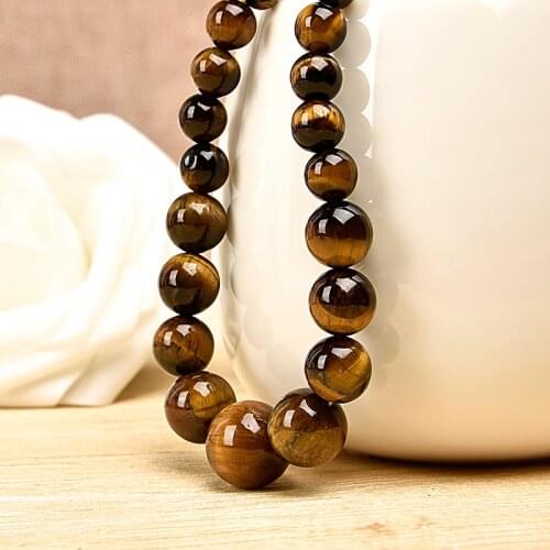 Wholesale of 6-14mm Tiger Eyes stone Handmade Diy jewelry Necklace Manufacturer Supply 18inch H111