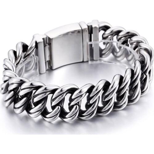 Personality trend crude domineering titanium steel bracelet