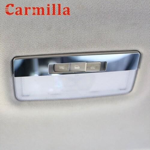 Carmilla Stainless Steel Front Reading Lights Lamp Cover Trim For buick encore OPEL MOKKA Chevy Cruze Malibu Accessories