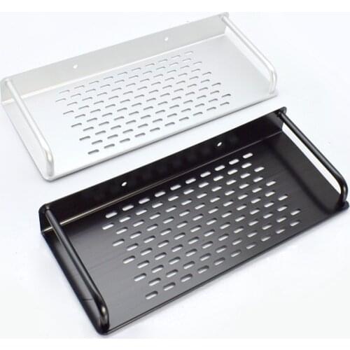 Black Space Aluminum Bathroom Shelf Wall Mounted Shower Caddy Tray Storage Rack Floating Shelves