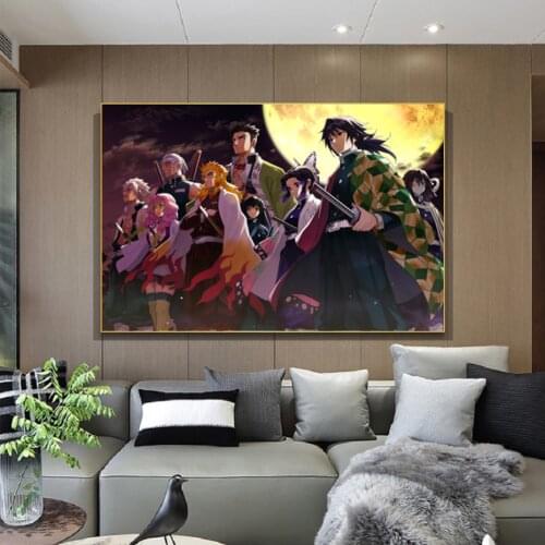 Kimetsu No Yaiba Japanese Anime Blood Character Personality Poster Canvas Decorative Painting Study Bedroom Art Decoration