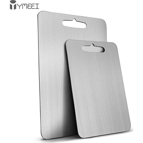 YMEEI 304 Stainless Steel Chopping Board Non-slip Antibacterial Cutting Boards Chopping Board For Fruit Vegetable Meat Tool