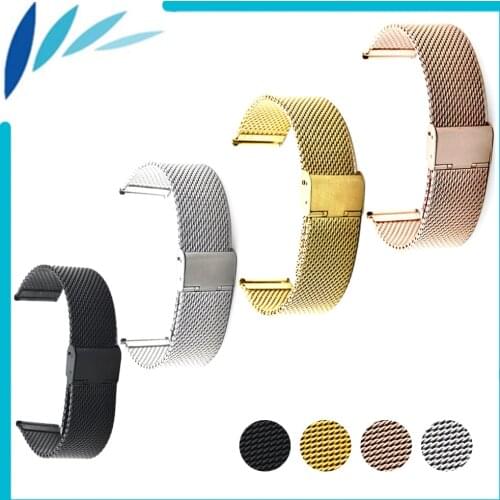 Stainless Steel Watch Band 18mm 20mm 22mm 24mm for MK Hook Clasp Strap Loop Wrist Belt Bracelet Black Rose Gold Silver + Tool