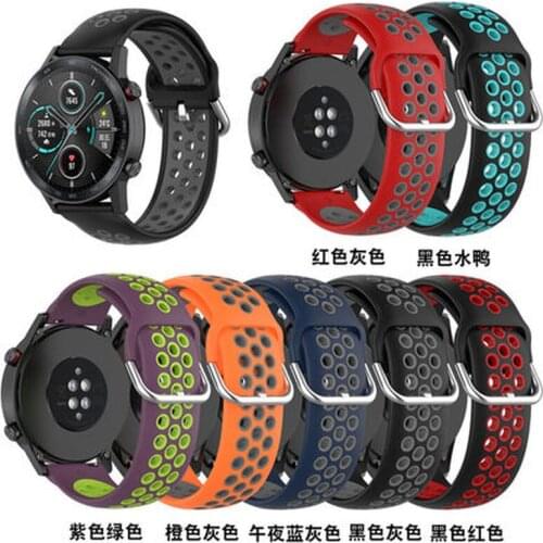 22mm Watch Band For Huawei Honor magic Watch 2 46mm GT2 Strap Silicone Watch Strap Watchband Replacement Sport Bracelet