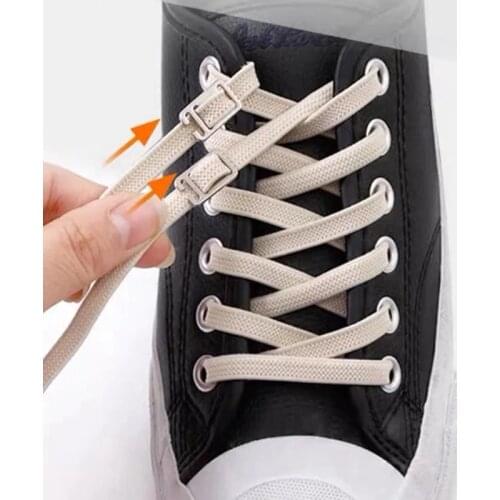 1Pair Elastic Shoelaces No Tie Shoelaces Kids Adult Quick Lazy Laces Flats Rubber Sneakers Running Shoelace 24 Colors