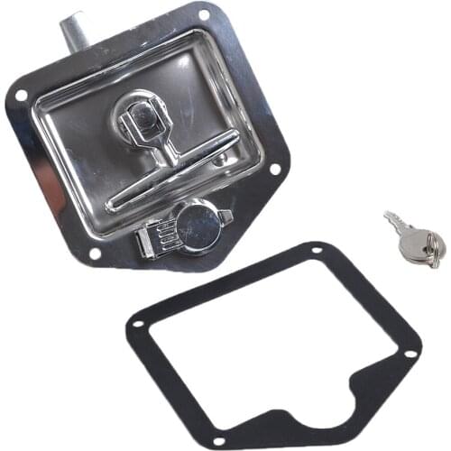 Silver Recessed Stainless Folding T Lock / Handle Trailer with Gasket Kit