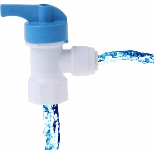 Tank Angle Ball Valve 1/4'' Tube For RO Reverse Osmosis Filter System Purifier Random Color