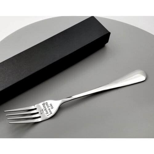 304 Stainless Steel Fork Dinner Fork Anti-wear Tableware Mirror Polishing Fork Cutlery Set Personalized Engraving Fork Gifts Box