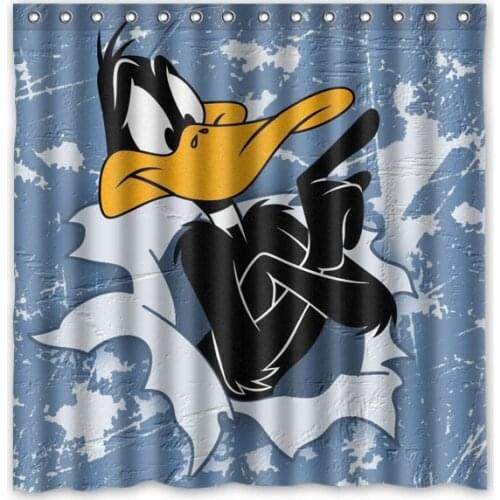 Daffy Duck Waterproof Shower Curtain Polyester Fabric Bath Bathing Bathroom Curtains with Hooks Home Decor