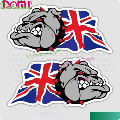 Die Cutting 2 X British Bulldog Wavy Union Jack Car Van Lorry Self Adhesive Car Sticker Racing Laptop Helmet Wall Vinyl
