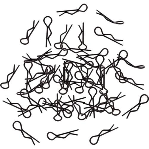 50 Pieces Body Clips Bent Springy R Pins Replacement for 1/10,1/12,1/16 Scale RC Cars