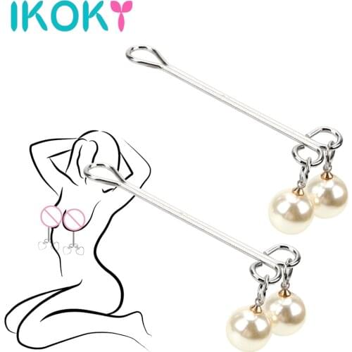 IKOKY 1 Pair Nipple Clamps Pearl Shape Heart Shape Breast Clip Flirting Torture Toys Adult Games Sex Toy for Women Couples