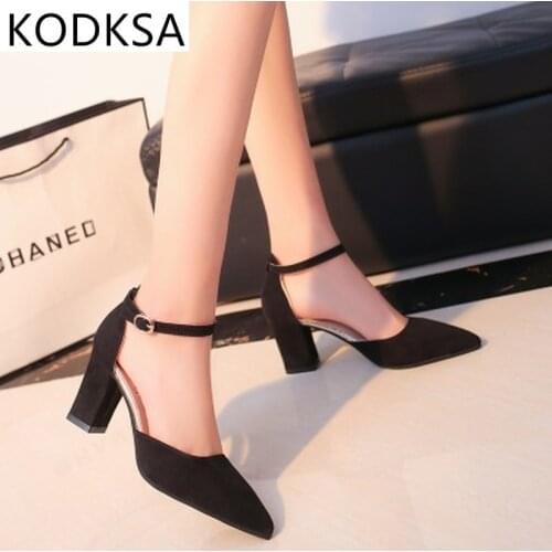 2021 New high heels Autumn Flock pointed sandals sexy high heels female summer shoes Female sandals mujer