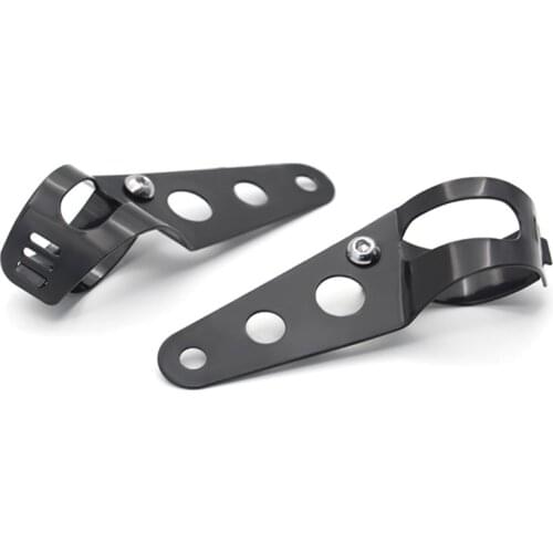 1 Pair Motorcycle Headlight Mount Brackets Adjustable Angle Clamps Light Parts Replacement for 35mm-43mm Fork Tubes