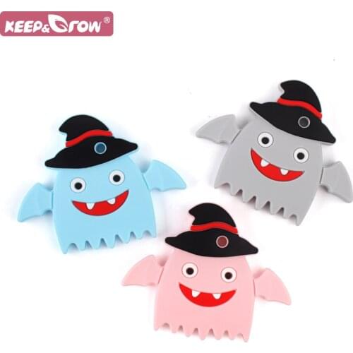 Silicone Rodent Baby Teether 1pc Ghost Halloween Cartoon Animal Tiny Rod Teething Toy BPA Free Food Grade Silicone Teethers Gift